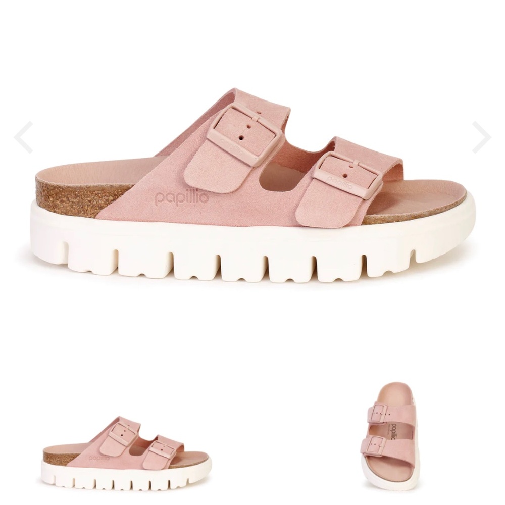 Women's BIRKENSTOCK Arizona Chunky Sandals- Pink Suede SZ 40
